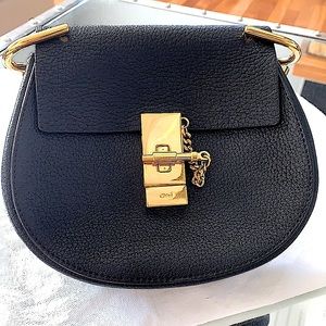 Chloe blk leather cross-body Drew
